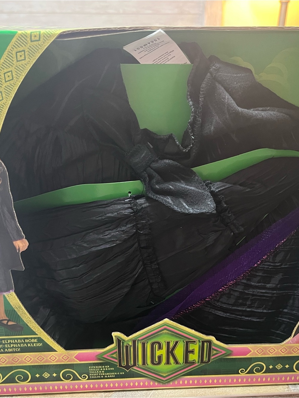 Elphaba Kids Costume Robe - Black and Green
